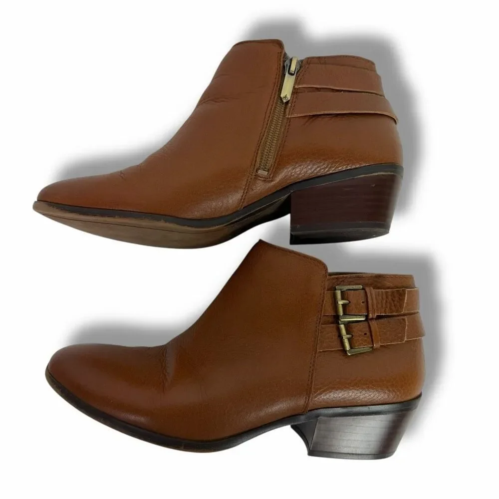 Sam Edelman Women’s Petal Pebbled Leather Bootie Cognac 8.5